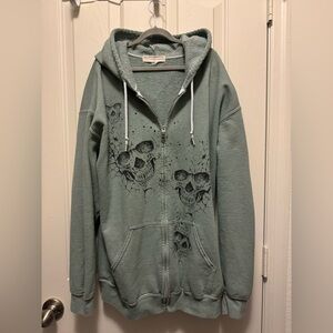Urban outfitters skull zip up hoodie